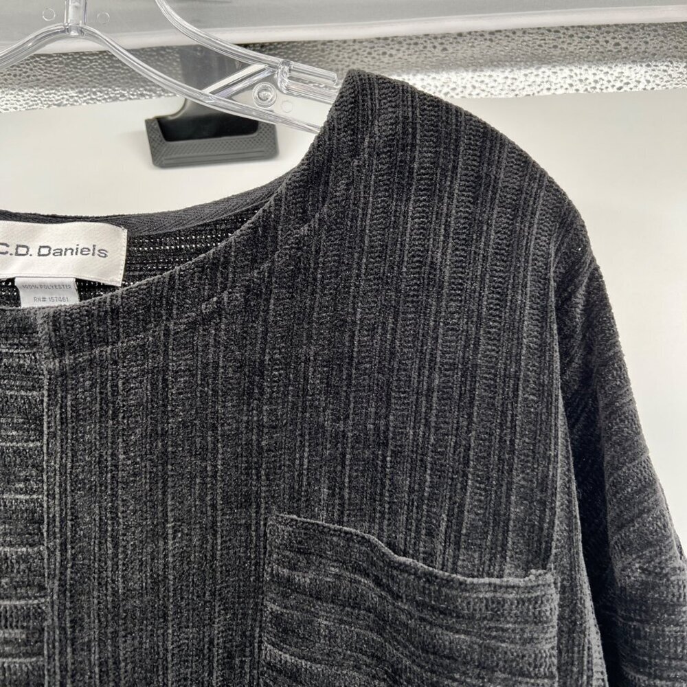 C.D. Daniels Womens Pullover Sweater 3/4 Sleeve Textured Black Gray Size 3X - Picture 4 of 8